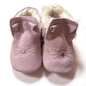 Lupilu 100% Genuine Leather | Kitten Baby Slippers Pink 18/19 (US 3/4)